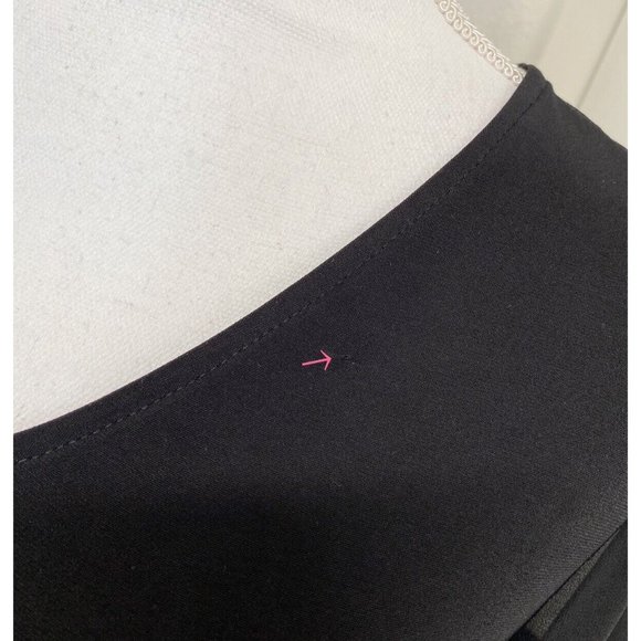 Calvin Klein Mixed Media 3/4 chiffon sleeve V-neck top black - Picture 4 of 5